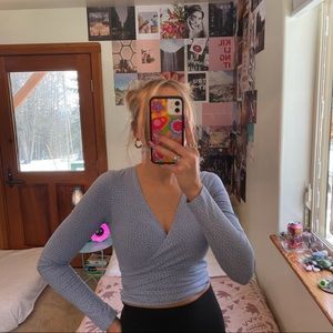 Brandy Melville blue floral Amara top, one size